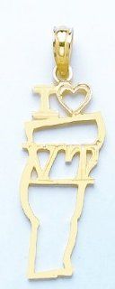 Gold Charm Vermont State I "heart" Cut out Million Charms Jewelry
