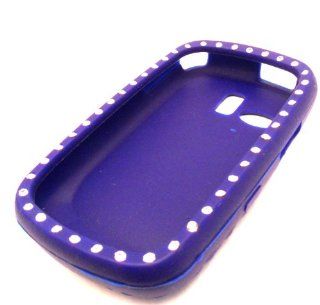 Samsung R355c Blue Pretty Bling Dazzle Diamonds Protector Soft Silicone Design Case Cover Skin NET 10 Straight Talk Cell Phones & Accessories