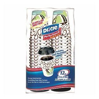 Dixie PerfecTouch 12 oz Cups & Lids Coffee Haze 26 ct Health & Personal Care
