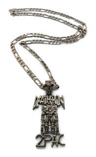 New 2PAC DEATH ROW Hip Hop Pendant &5mm/24" Figaro Chain Necklace XSP355HE Jewelry
