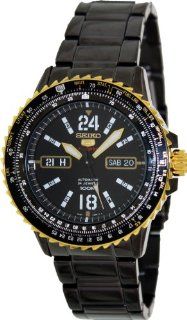 Seiko 5 Sport Automatic Black Dial Black PVD Stainless Steel Mens Watch SRP356 Seiko Watches