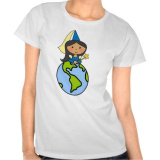 Cartoon Clip Art Cute Princess on Top of the World T shirt