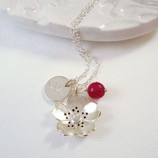 personalised sakura flower necklace by mia belle