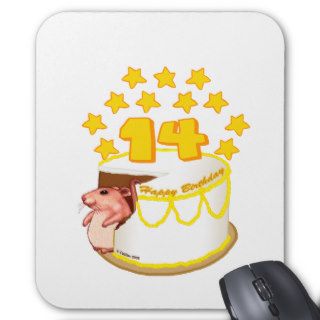 14 Year Old Birthday Cake Mouse Mousepads