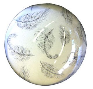 floating feathers paperweight by natural history