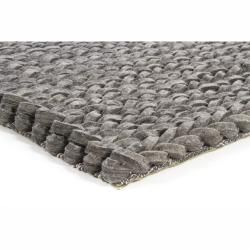 Hand woven Braided Mandara Grey Wool Rug (5' x 7'6) Mandara 5x8   6x9 Rugs