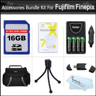 16GB Accessory Kit For Fujifilm Finepix HS25 S4500 S4400 S4300 S4200 S4000 S3400 S3300 S3200 S2950, S8600, S9200, S9400W Digital Camera Includes 16GB High Speed SD Memory Card + CASE + 4 AA High Capacity Rechargeable NIMH Batteries + AC/DC Rapid Charger + 