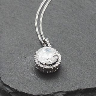 vintage style round crystal necklace by queens & bowl