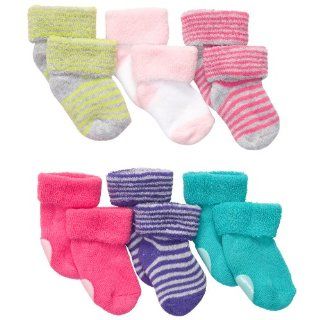 Carter's Baby Girls 6 Pack Terry Wardrobe Socks (0 3 Months) Clothing