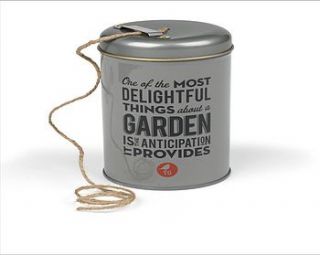 thoughtful gardener string in a tin storage by the contemporary home