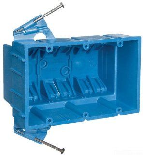 Carlon BH353A Switch/Outlet Box, New Work, 3 Gang 5.8 Inch by 3.8 Inch by 3.5 Inch, Blue   Electrical Outlet Boxes  