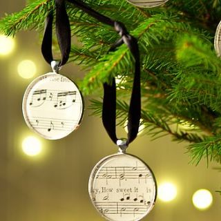 christmas music score sheet tree decoration by ellie ellie