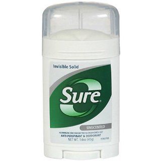 Sure Invisible Solid Anti Perspirant & Deodorant 1.6 oz. Unscented (Pack of 6) Health & Personal Care