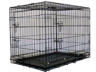 Go Pet Club 36 Inch Two Door Folding Metal Cage with Divider  Pet Kennels 