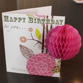 honeycomb and floral birthday card by nest