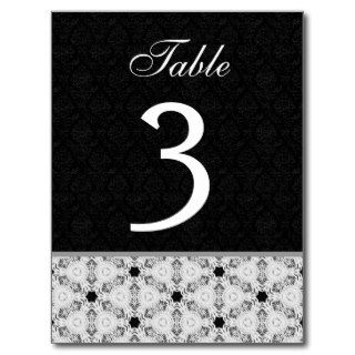 Black White Modern Pattern Table Number Cards B2 Post Card