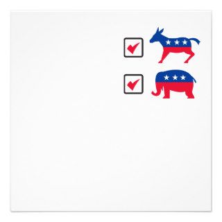 Republican Elephant Democrat Donkey Election Ballo Invite