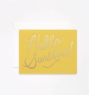 hello sunshine metallic foil print card by little baby company