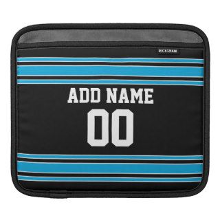 Black Blue Football Jersey Custom Name Number iPad Sleeve