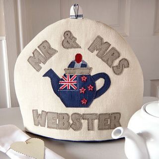 personalised new zealand flag tea cosy by milly and pip