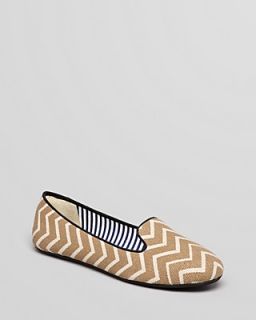 Charles Philip Smoking Flats   Sheila Chevron Striped Loafer's