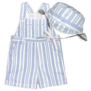 french design boys dungaree and matching hat by chateau de sable