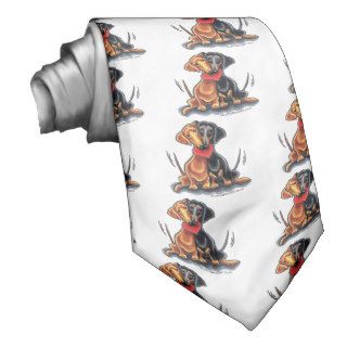 Black & Tan and Red Smooth Dachshund Neck Tie