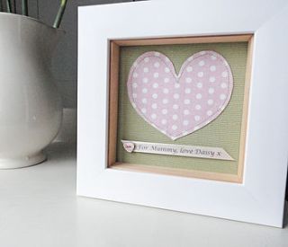 personalised fabric heart artwork by little foundry