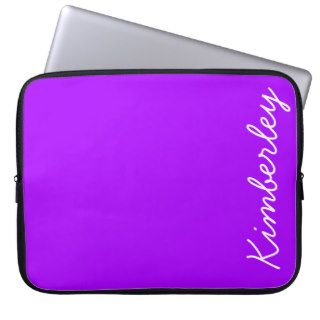 Modern Purple Neon Monogram Trendy Fashion Colors Laptop Computer Sleeves