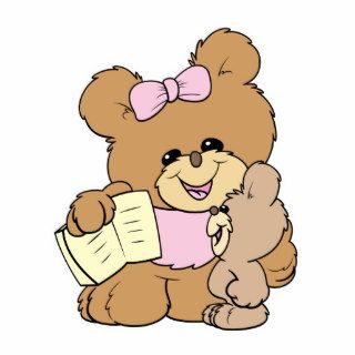 teacher teaching baby teddy bear design photo cut outs