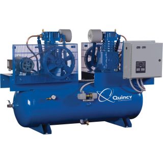 Quincy Air Compressor — Duplex, 7.5 HP, 230 Volt 1 Phase, Model# 271CC12DC  Duplex Compressors
