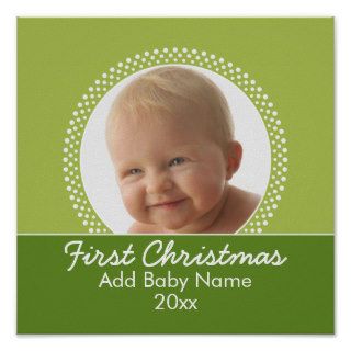 Baby's First Christmas Photo Template Poster