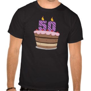 Age 50 on Birthday Cake T Shirt