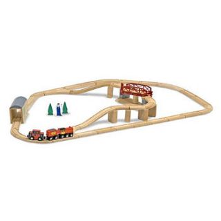 wooden train set by planet apple