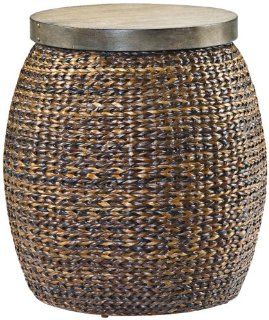 Hammary Hidden Treasures Round Accent Table in Medium Brown   End Tables
