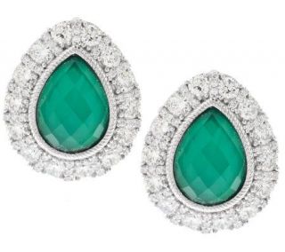 Judith Ripka Green Goddess Doublet & 3.2ct Diamonique Pear Drop Earrings —