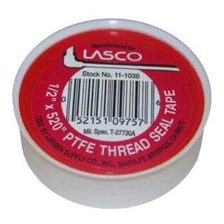 LASCO 11 1036VP 1/2 Inch by 520 Inch PTFE Thread Seal Tape, White, 5 Pack   Faucet Parts And Attachments  