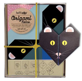 origami notepaper set  cat by lollipop designs