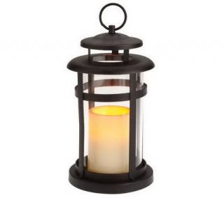 Home Reflections Round Lantern w/Flameless Candle w/Timer —
