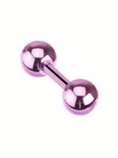 Metallic Light Pink Short Barbell (18 Gauge)   Stainless Steel Barbell (316L Surgical Steel)   1/2 Inch Helix Bar Body Jewelry (1pc)   Body Piercing Barbells