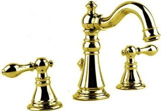 Derengge Brand New Two Handles Widespread Bathroom Faucet with Free Pop Up，golden Polshed   Bathroom Sink Faucets  