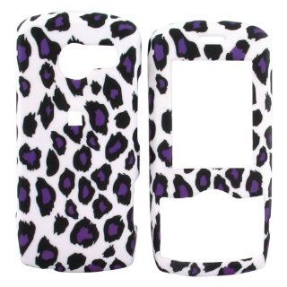 For LG Lyric MT375 Rubberize Hard Case Purple Leopard Cell Phones & Accessories