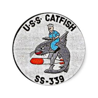 USS CATFISH (SS 339) ROUND STICKER