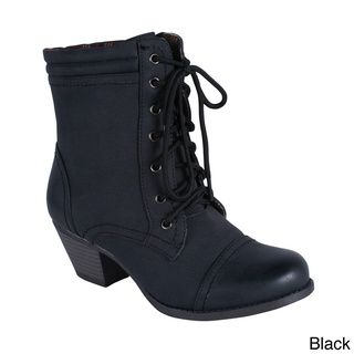 Blossom Women's 'Adele 1' Lace up Stacked Heel Boots Blossom Boots