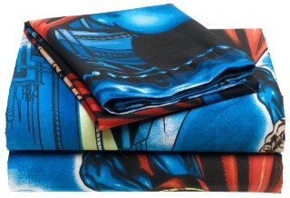 Superman Flying High Twin Sheet Set   Childrens Pillowcase And Sheet Sets