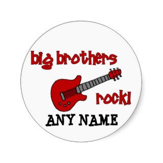 Big Brothers Rock with guitar Round Sticker
