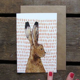 recycled hare greeting card by stephanie cole design