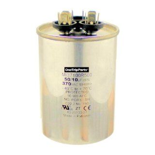 CAPACITOR 50+10 MFD 370 VAC ROUND ONETRIP PARTS REPLACEMENT FOR RHEEM RUUD WEATHERKING 43 25133 27   Replacement Household Furnace Electronic Relays  