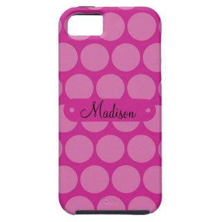 Custom Personalized Name Big Purple Polka Dots iPhone 5 Cases