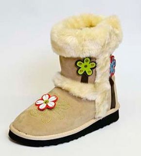 leather flower woogo slipper by woolenstocks